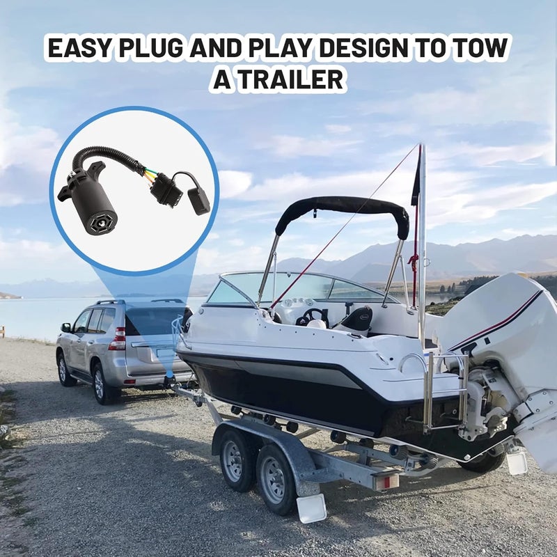 Oyviny 7 Way to 4 Way Trailer Plug Adapter, RV Blade 7 Pin Round to 4 Pin Flat Trailer Light Adapter 11.6 Inches - Image 4